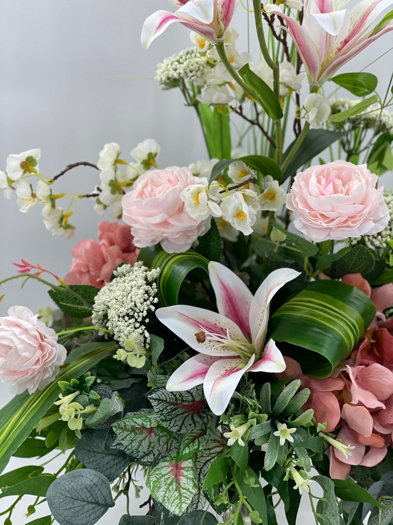 Realistic Artificial Flower Arrangement Spring Arrangement Etsy