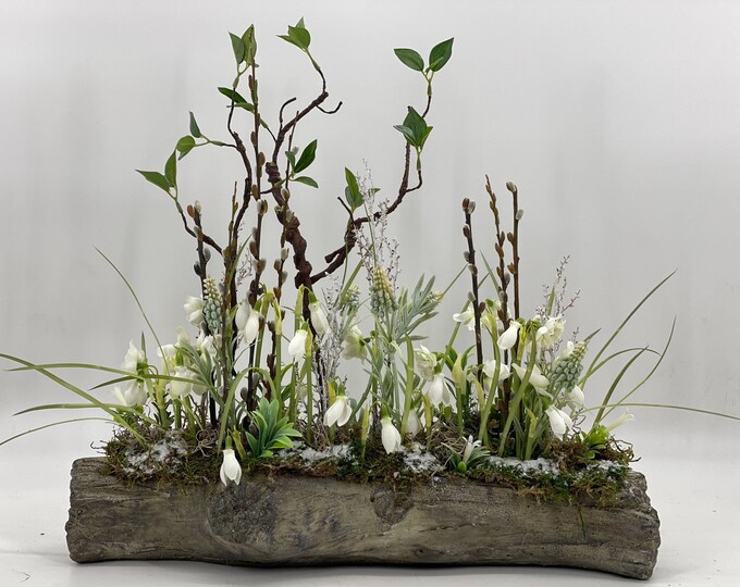 Snowdrops arrangement, Artificial life like spring centerpiece, spring arrangement, artificial flowers, nearly natural