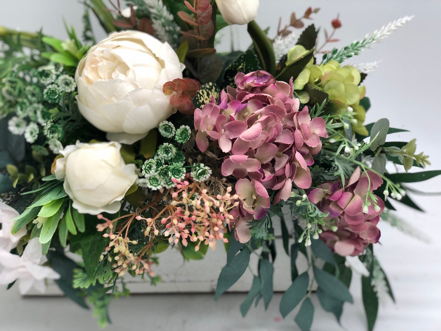 Rustic 24” arrangement, farmhouse decor, special centerpiece, peonies