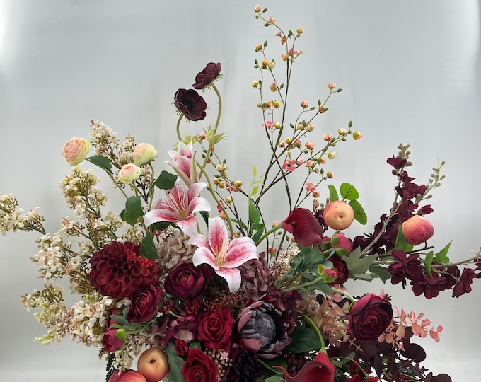 Artificial Flower centerpiece arrangement, spring arrangement, artificial flowers, nearly natural