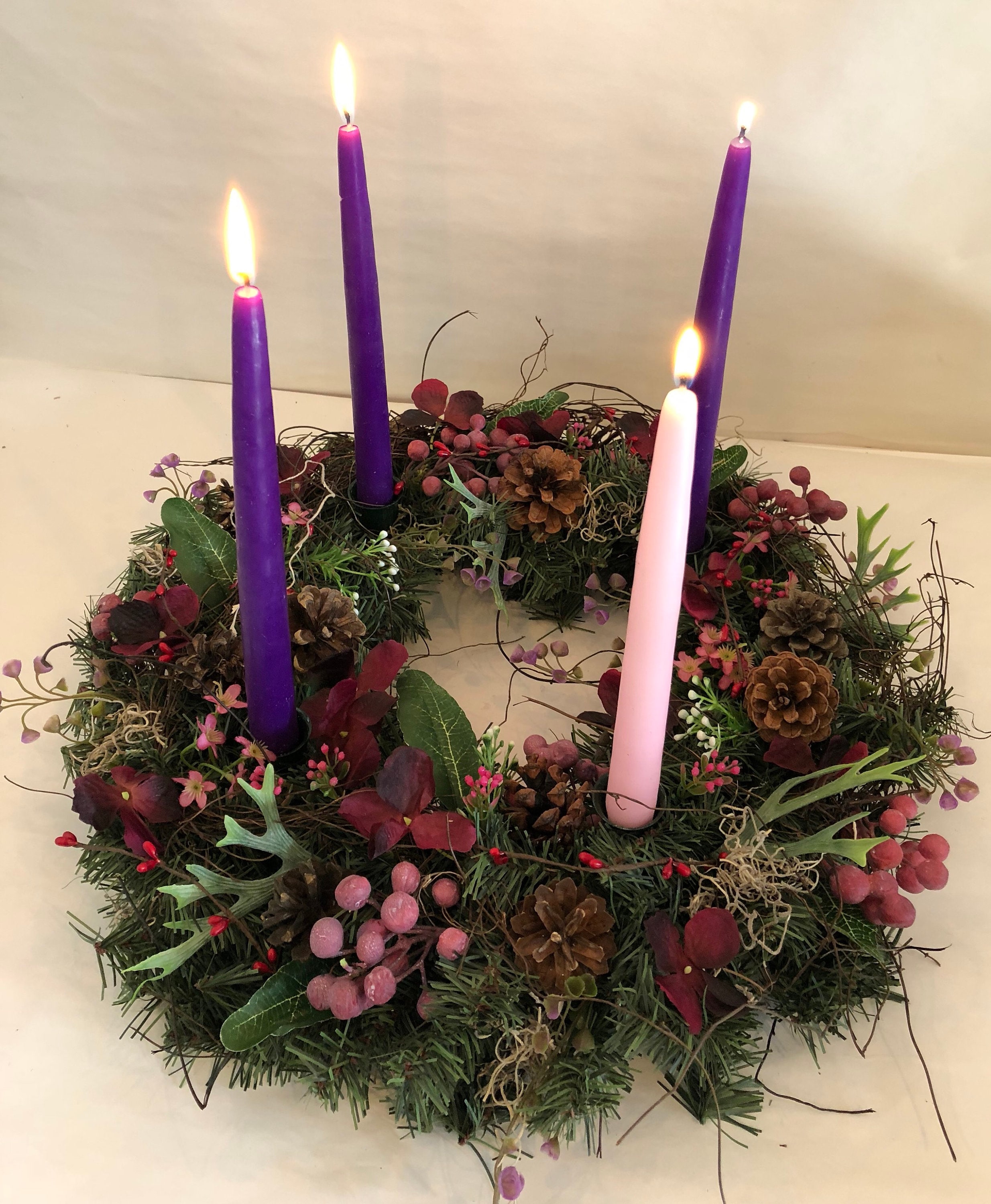 Christmas wreath advent wreath table wreath large Christmas Etsy