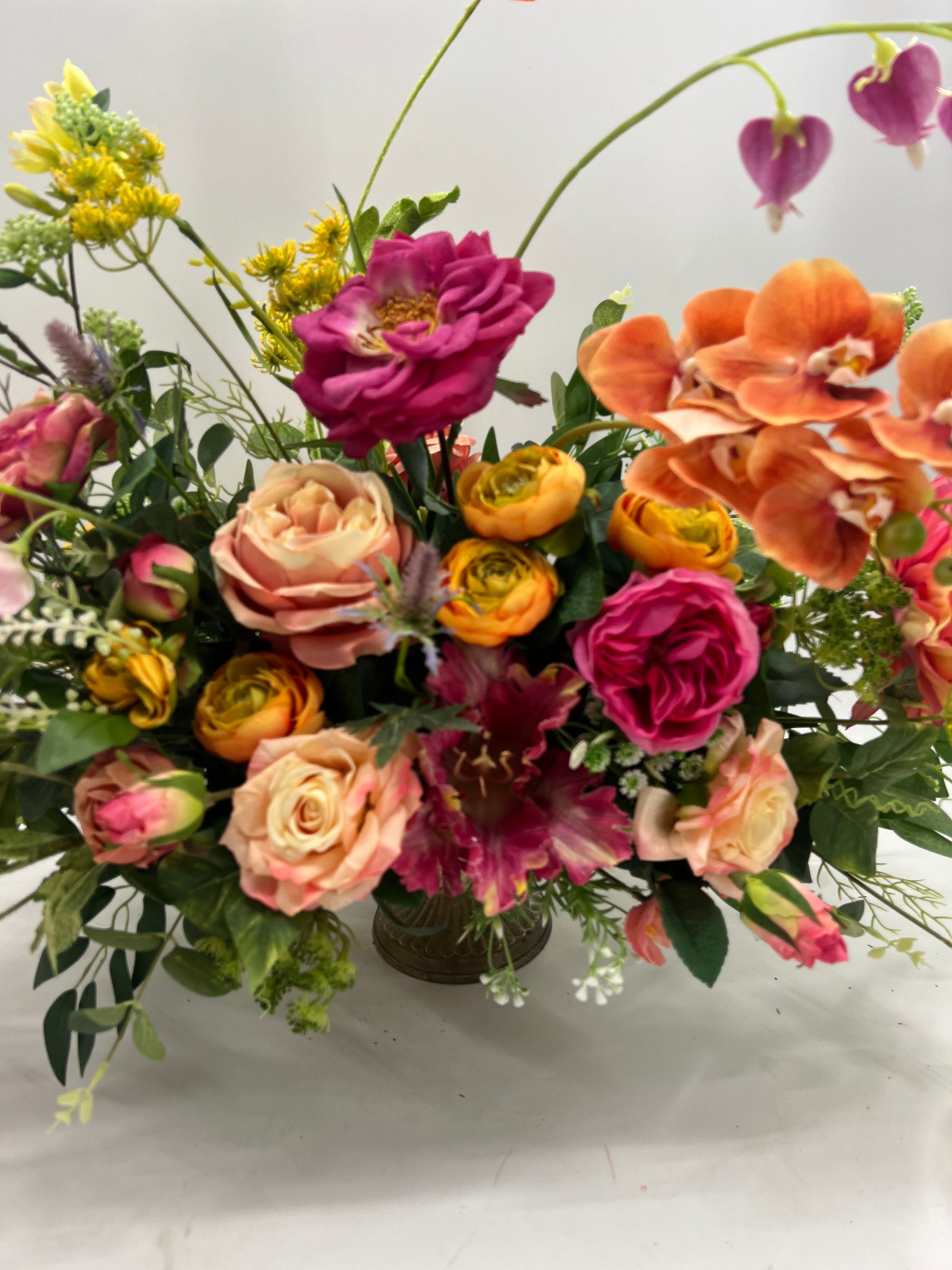 Luxurious silk floral centerpiece arrangement, year round arrangement