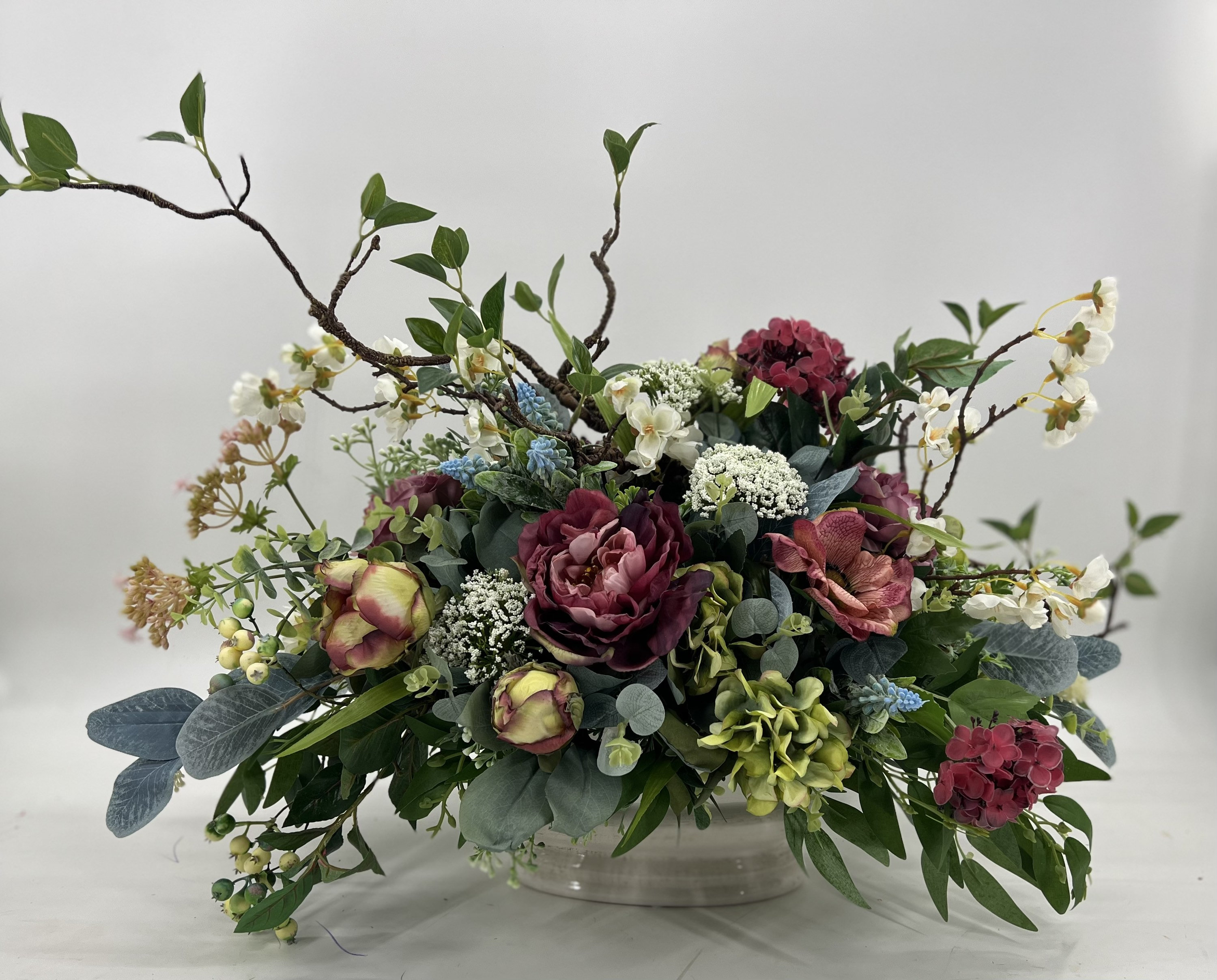 Luxurious silk floral centerpiece arrangement, spring arrangement