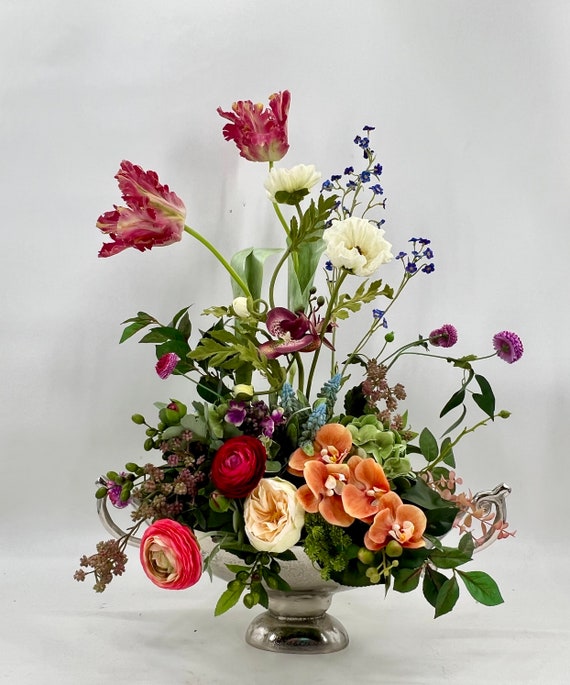 3 Stück Kunstblumengesteck, Frühlingsgesteck, Kunstblumen, fast natürlich