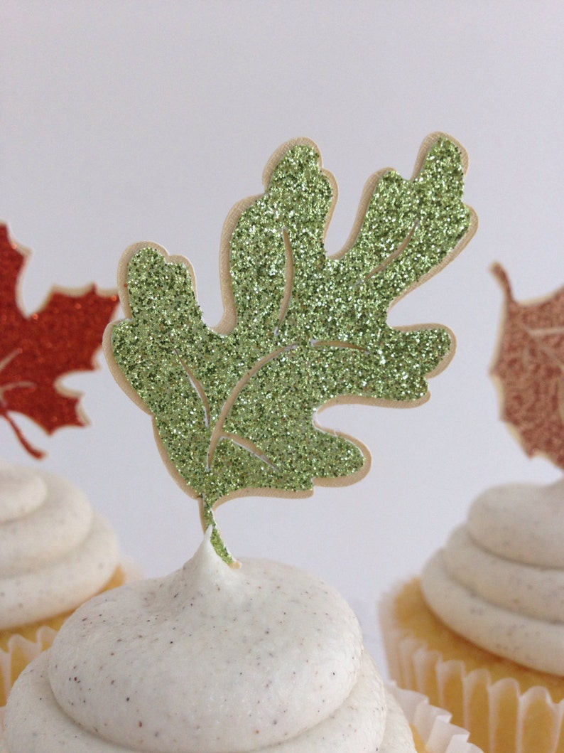 Autumn Leaves Cupcake Toppers Fall Leaves Cupcake Toppers Etsy