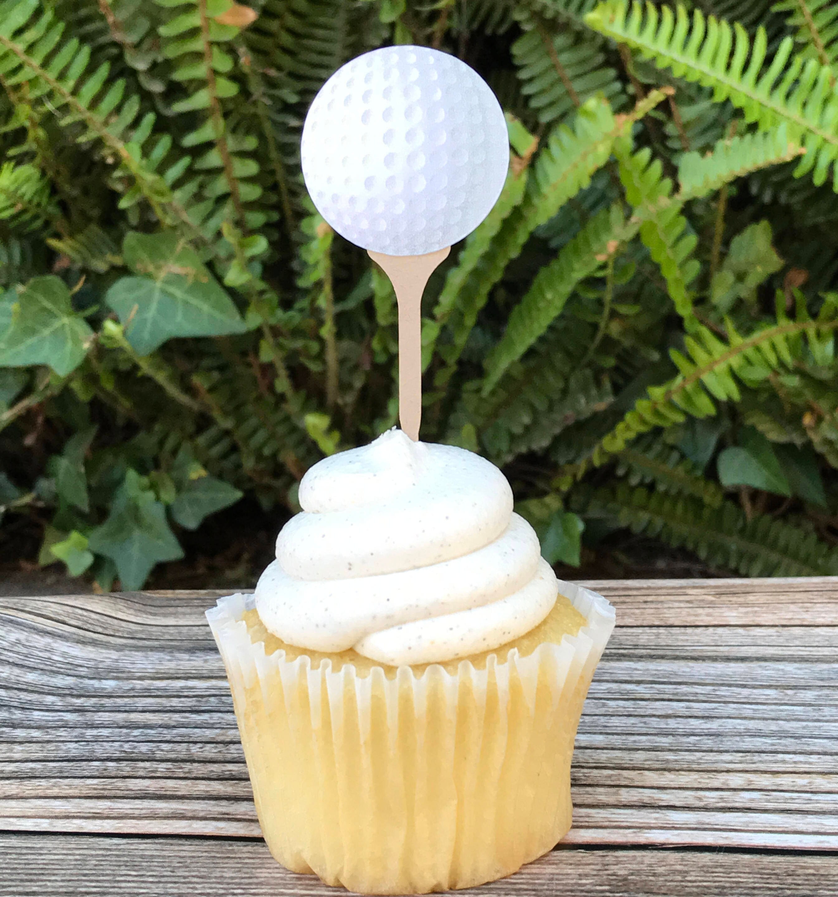 Golf Ball Cupcake Toppers Golf Cupcake Toppers Golfing Party Etsy