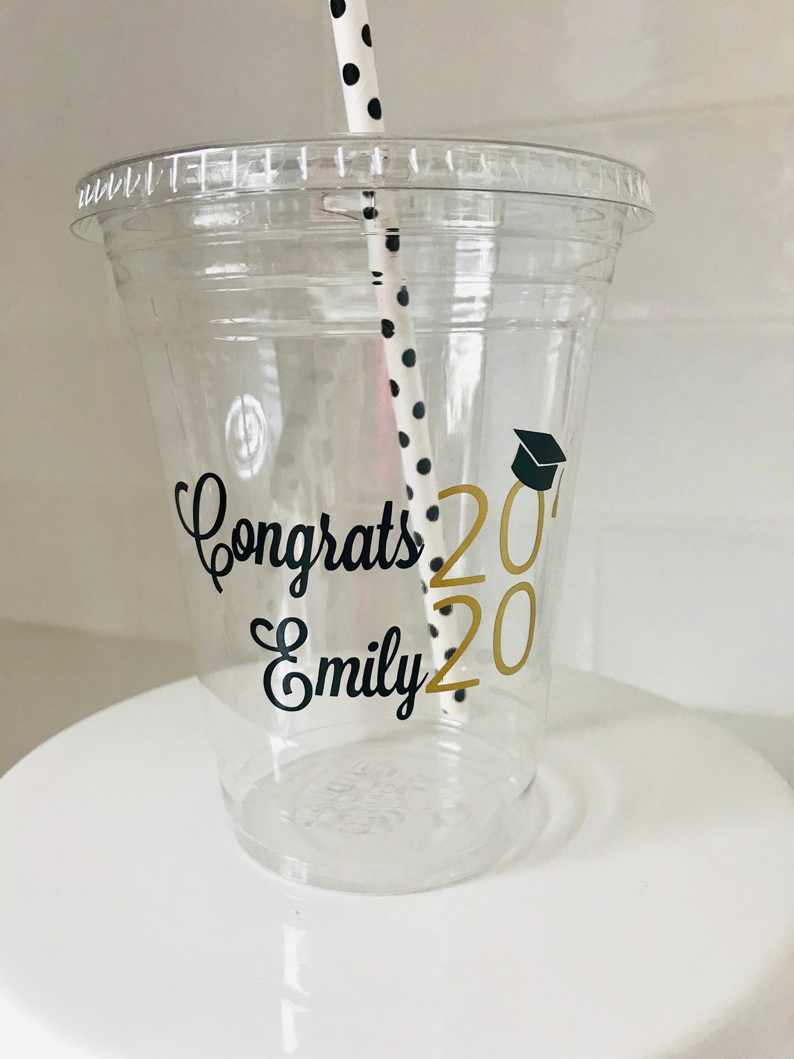 Graduation Party Cups With Lids and Straws Custom Graduation Etsy