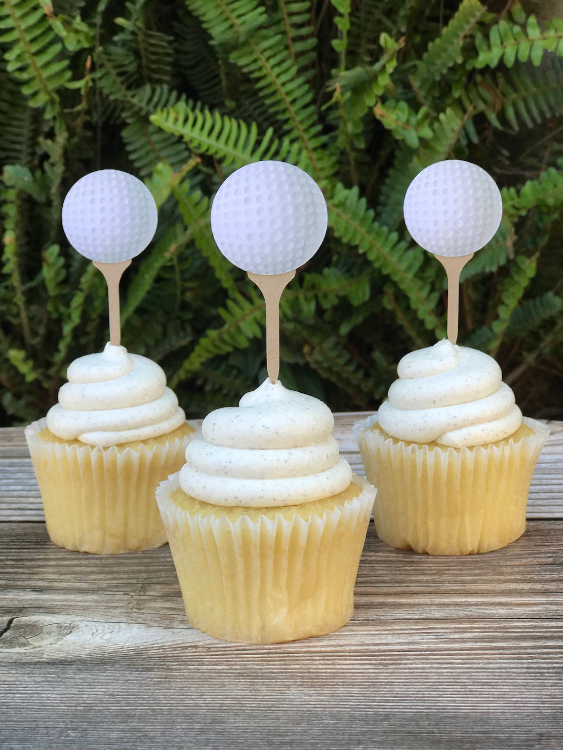 Golf Ball Cupcake Toppers Golf Cupcake Toppers Golfing Party Etsy