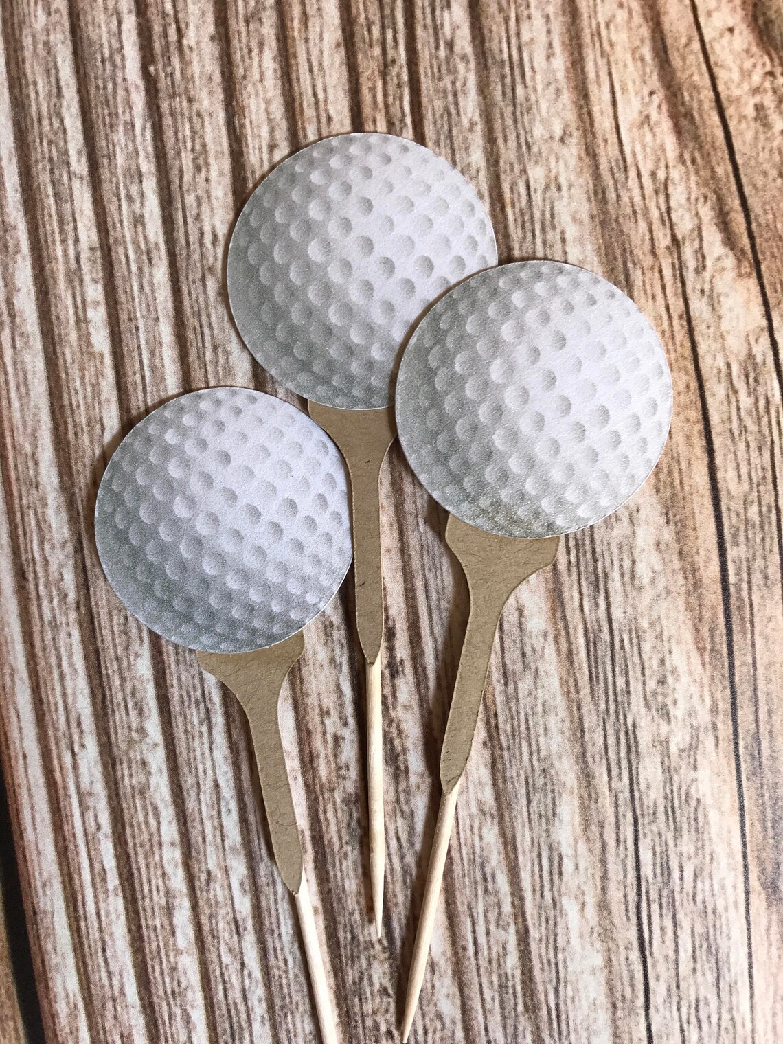 Golf Ball Cupcake Toppers Golf Cupcake Toppers Golfing Party Etsy