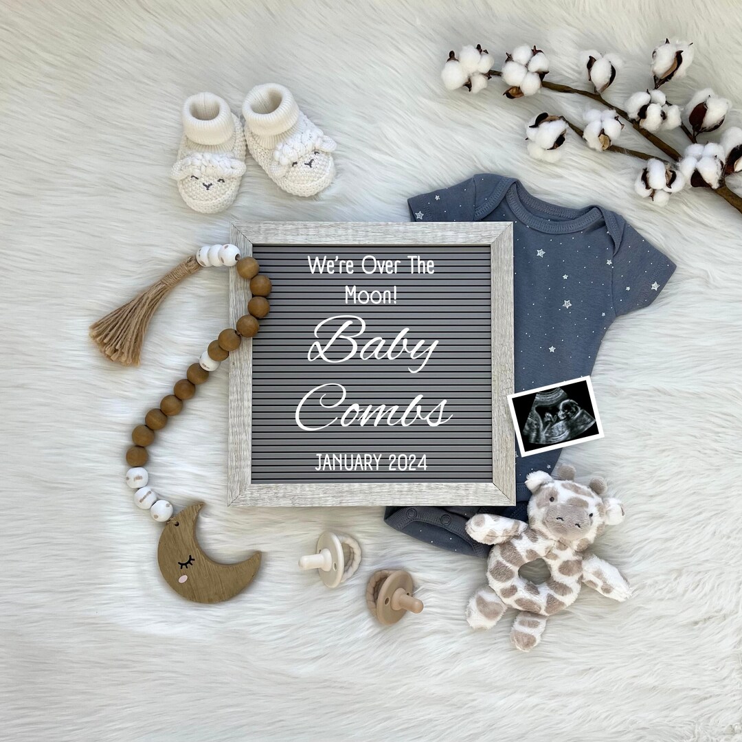 Baby Announcement Sign - 'Nebulae' Themed Newborn Photo Prop & Wall Decor