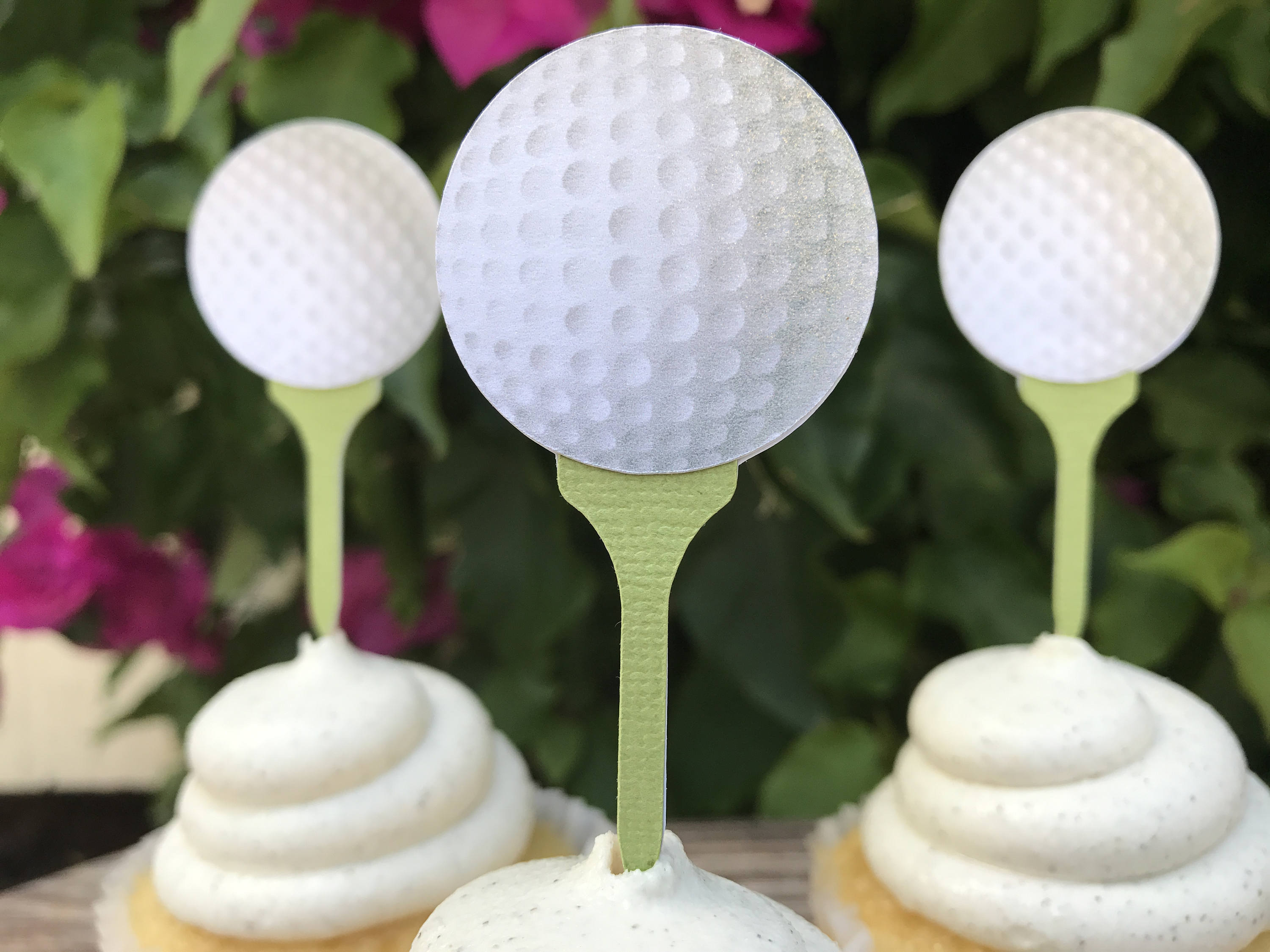 Golf Ball Cupcake Toppers Golf Cupcake Toppers Golfing Party | Etsy