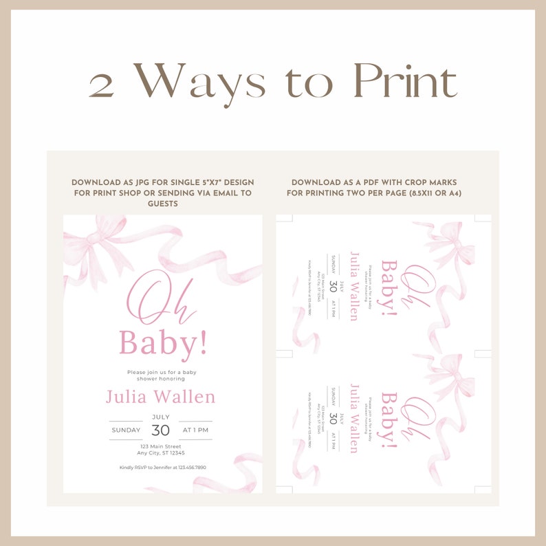 Coquette Baby Shower Invitation, Love Shack Fancy Baby Shower, Pink Bow Printable Invitation