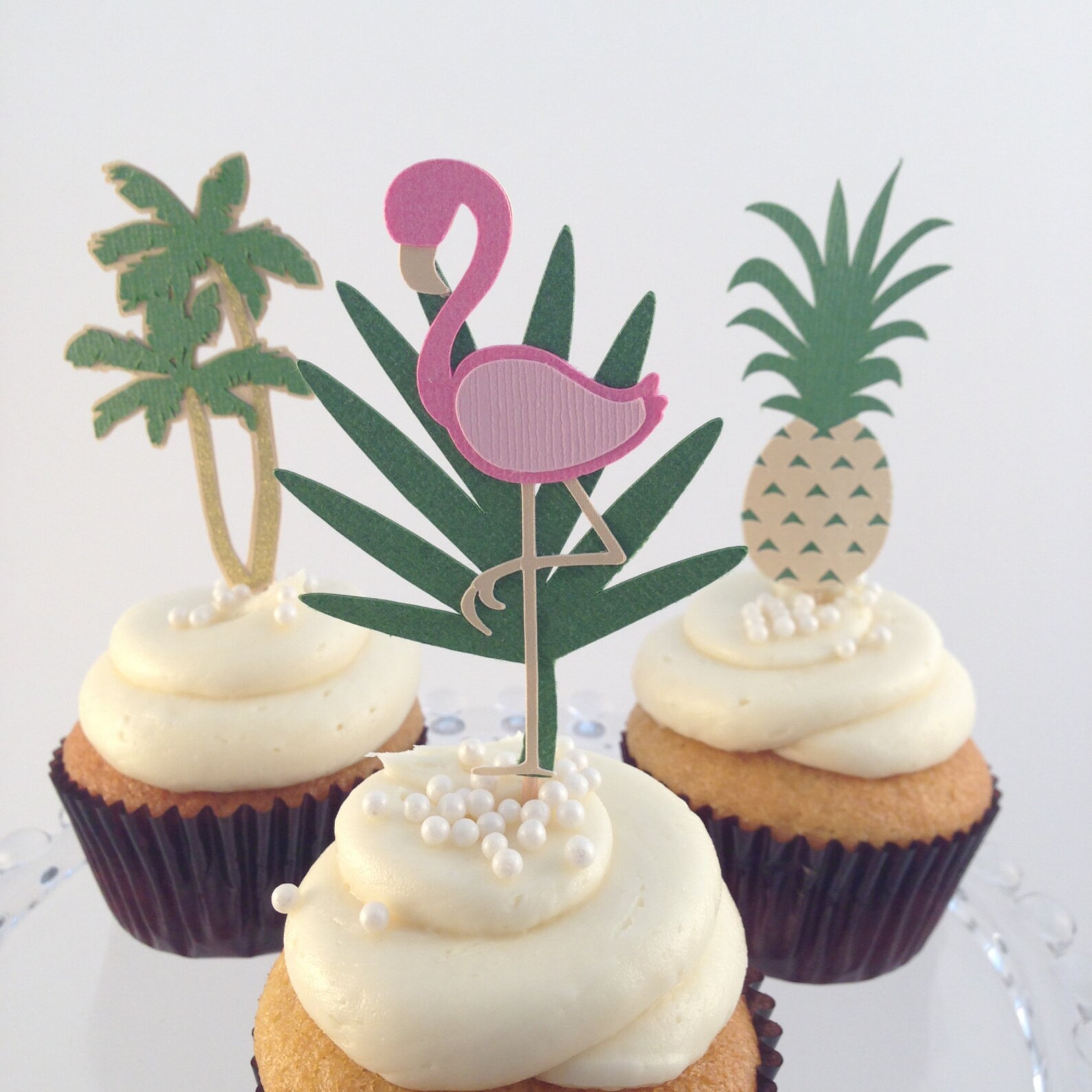 Palm Tree Cupcake Topper Tropical Theme Cupcake Toppers Etsy