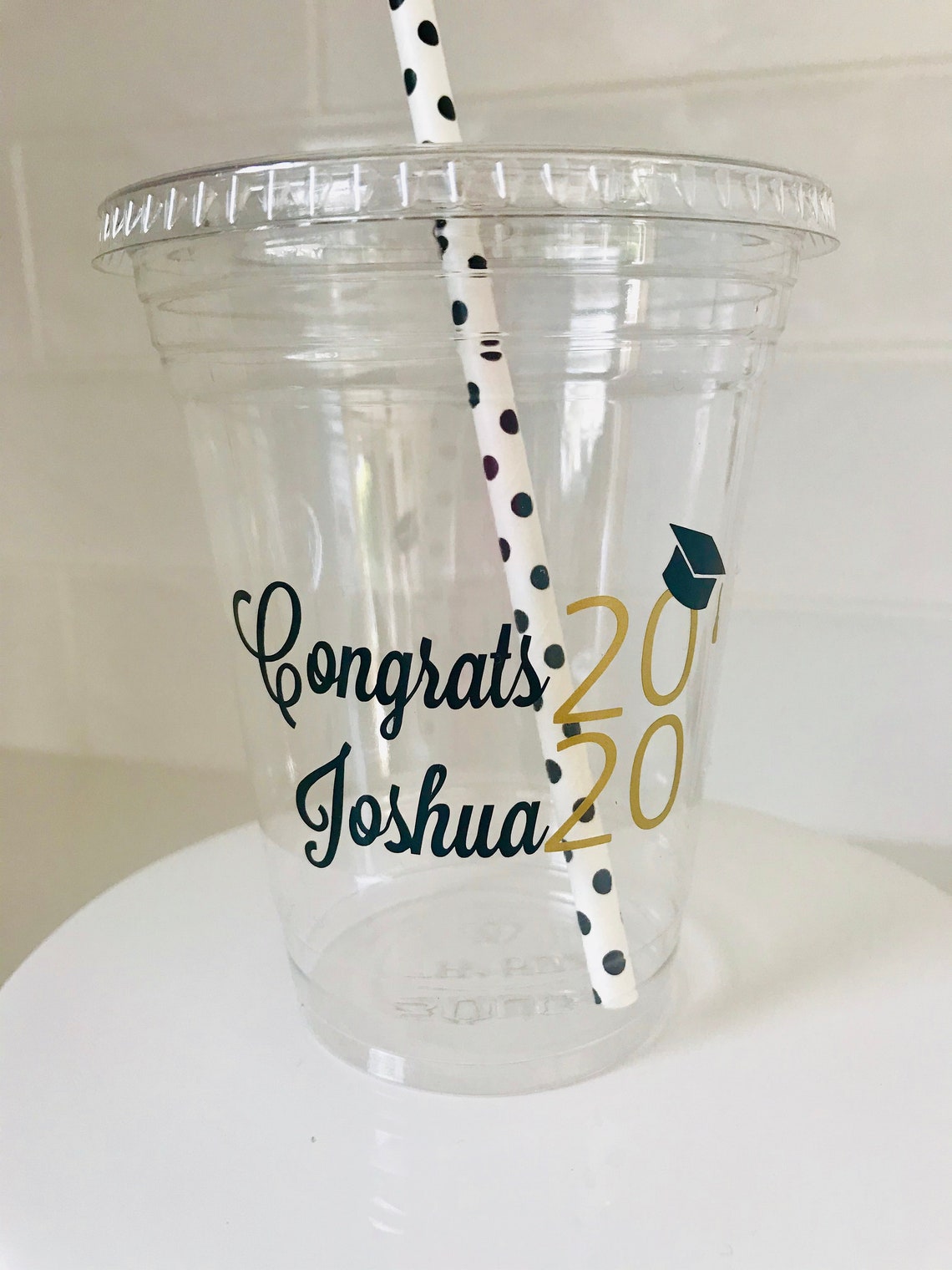 Graduation Party Cups With Lids and Straws Custom Graduation Etsy