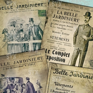 Belle Jardiniere Français Ad Vintage Collage numérique à télécharger.  Pour scrapbooking, invitations, cartes et autres.