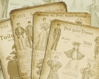 Victorian Advertising - French Ads - Digital Collage Sheet Download | 4 different designs