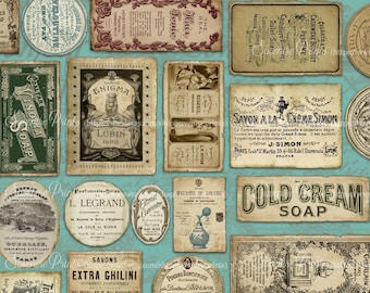 Vintage Apothecary Labels. 32 unique designs for scrapbooking. A unique crafting kit with a vintage apothecary style!