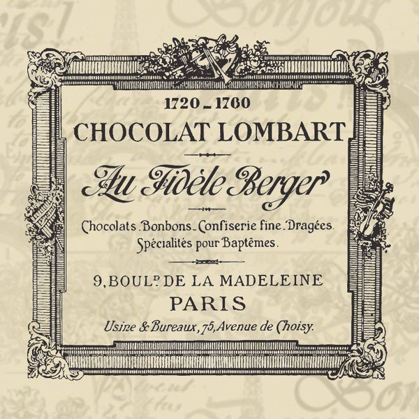 0136 - Chocolat Lombart - Clip Art - Anuncio francés digital - png - jpeg - eps - Editable - Para transferencia