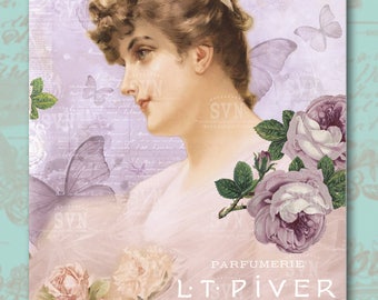 Victorian Lady - Art Print 8"x10" - Digital Collage Sheet - Instant Download