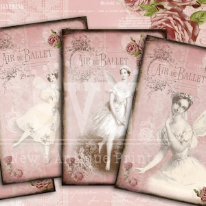 Ballerina Ballet Dancer Digital Collage Sheet Download | Printable download digital image vintage scrapbooking