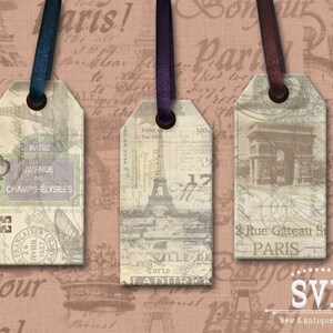 Printable VINTAGE PARIS Shabby Chic Gift TAGS for Any Occasion ...