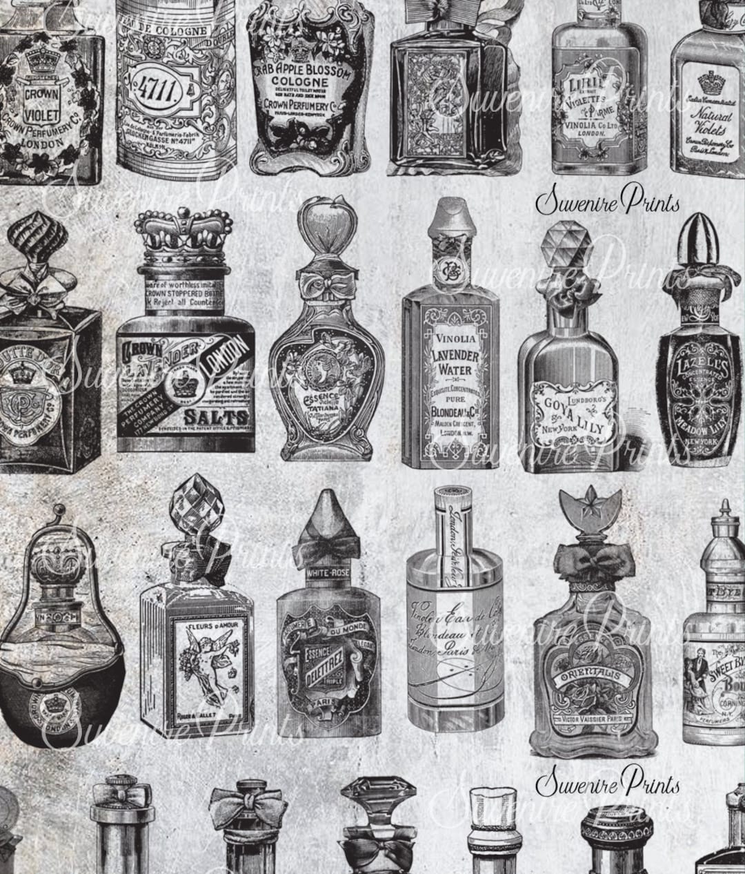 0164 - Clip Art - Frascos de perfume VINTAGE - PNG - 40 elementos  diferentes - Imagen digital para descargar imprimible - Etsy México, image size:1080x1266