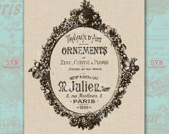 French Advertising - shabby Chic Style - Digital Collage Sheet Image Download Iron on Transfer Fabric Paper Pillows Tote Towels