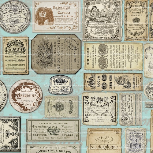 Vintage Apothecary Labels Cosmetic Labels 2 A4 30 Labels - Etsy