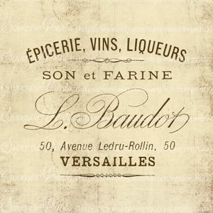 0195 Letrero Francés - Epicerie - Estilo Vintage - Para Transfer - Para Tela - Servilleta - Arpillera - Png - Jpeg