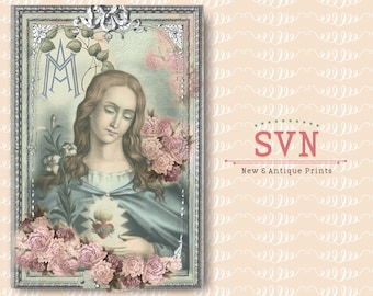 Virgin Mary  - Art Print 8"x10" - Catholic Inspiration - Religious Image Printable