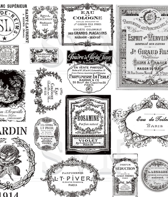 19 Antique French Perfume Labels 19 Different Designs 2 Etsy