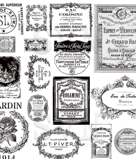 19 Etichette Di Profumo Francese Antiquate 19 Disegni Etsy