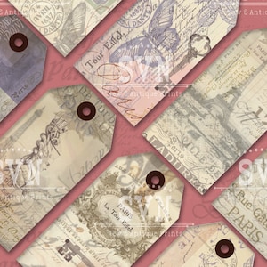 Printable VINTAGE PARIS Shabby Chic Gift TAGS for Any Occasion ...