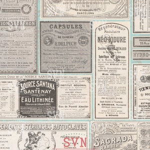 Antique European Apothecary Labels 1 A4 digital collage sheet Instant Download image 1