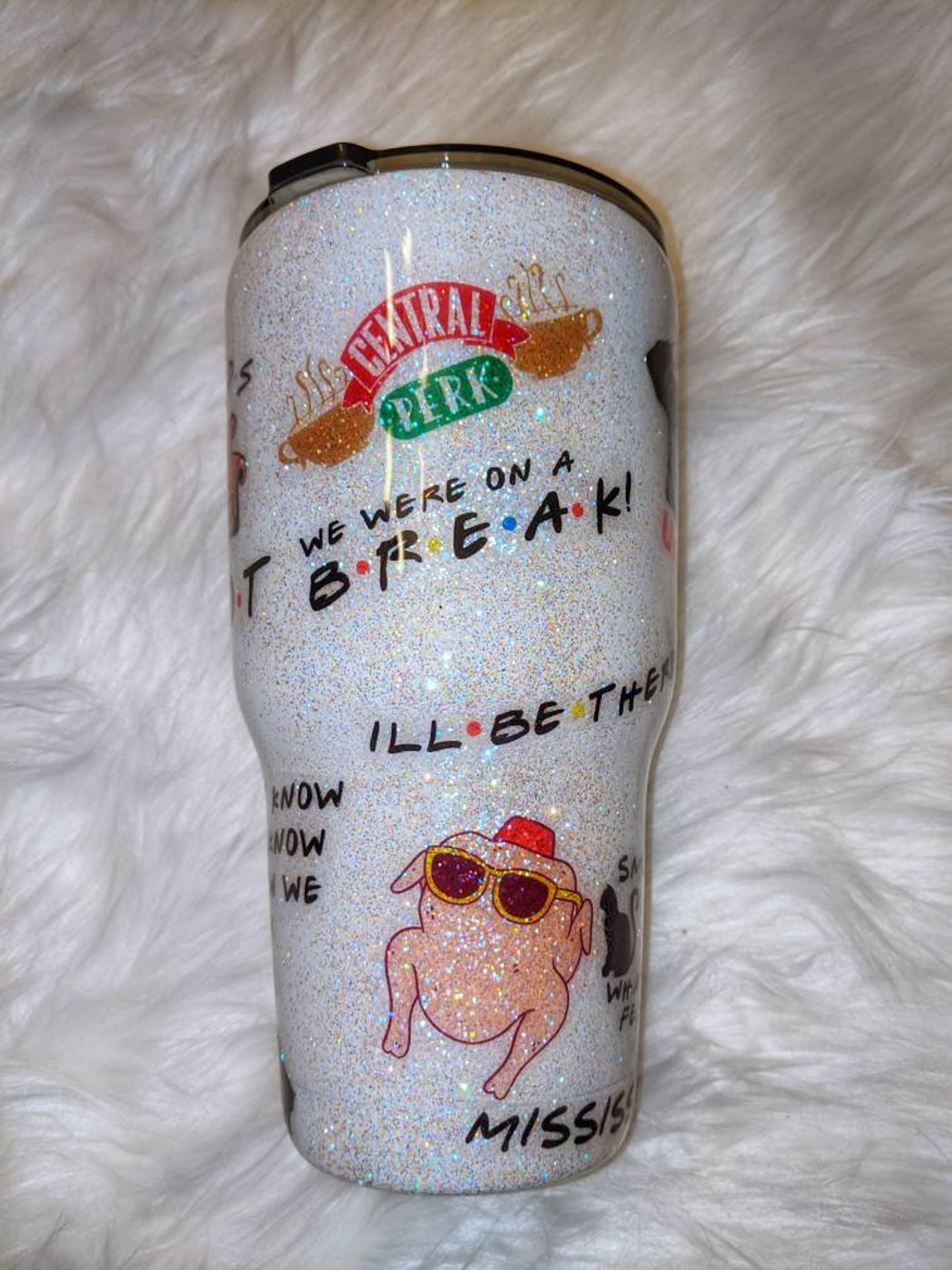 Friends Glittered Tumbler Insulated Tumbler Friends Tumbler Etsy