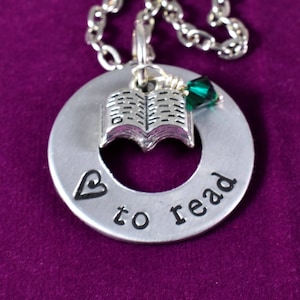 Book Necklace or Keyring, Book Club Gift, Gift for Teacher, Love To Read Necklace, Reading Bowl Gift,  Literary Bowl Gift