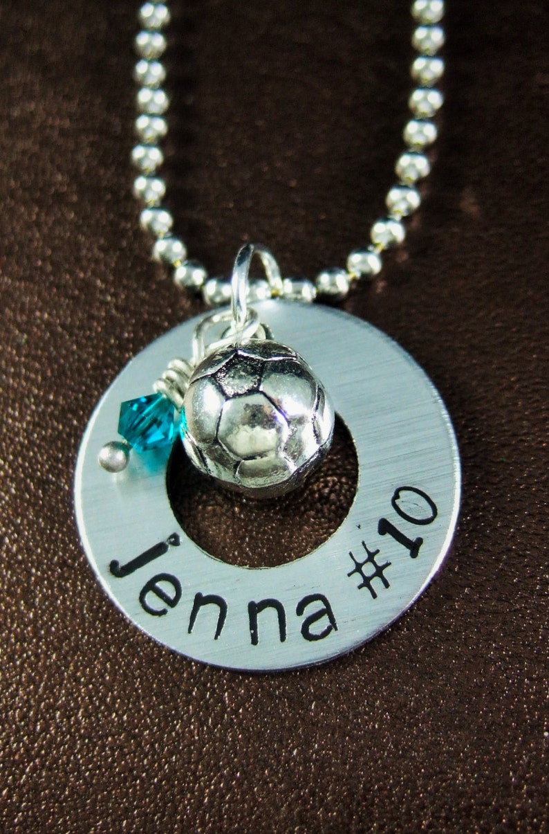 Personalized Soccer Necklace or Keychain Soccer Team Gift Etsy