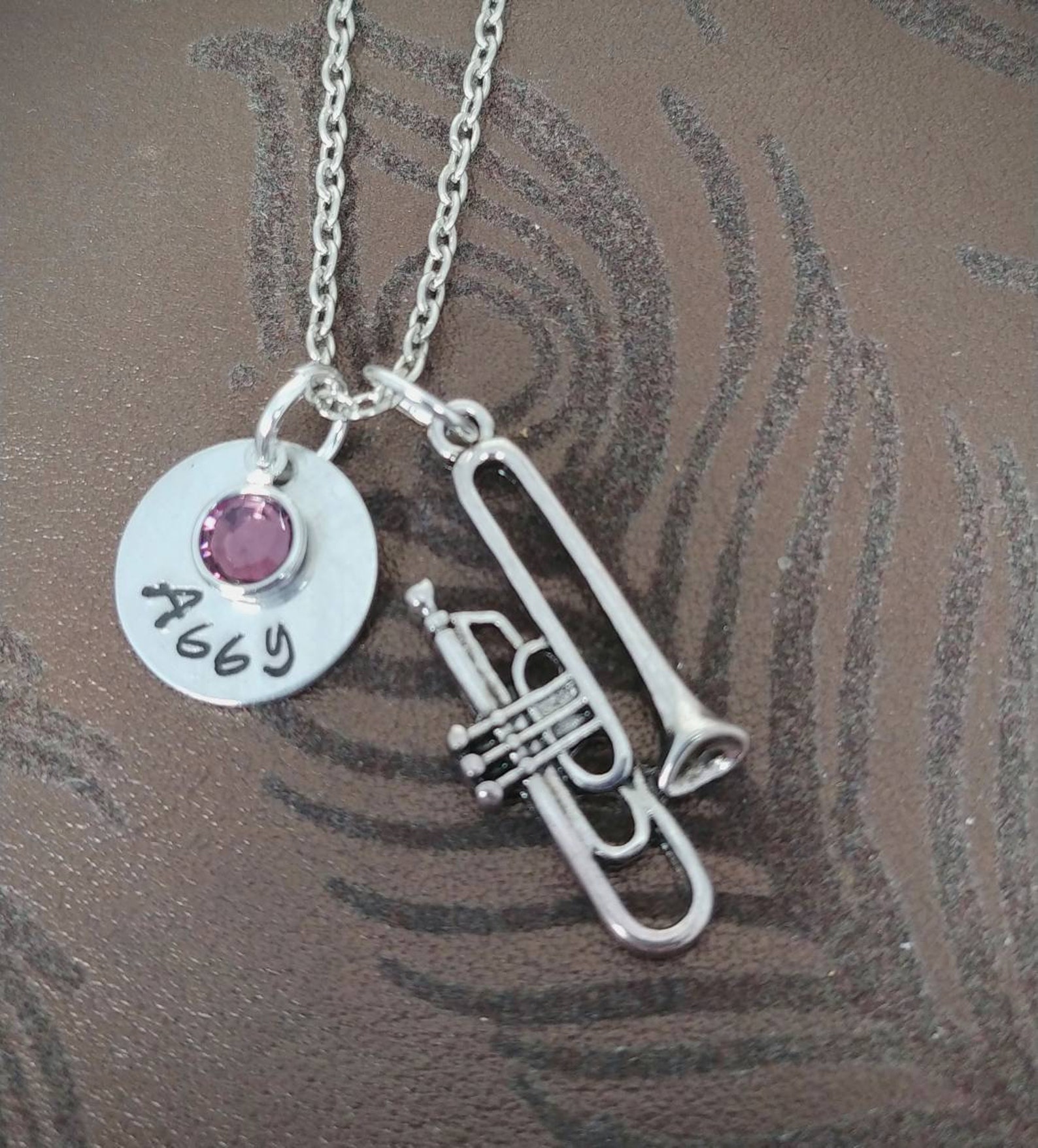 Personalized Trombone Necklace Trombone Player Gift School Etsy