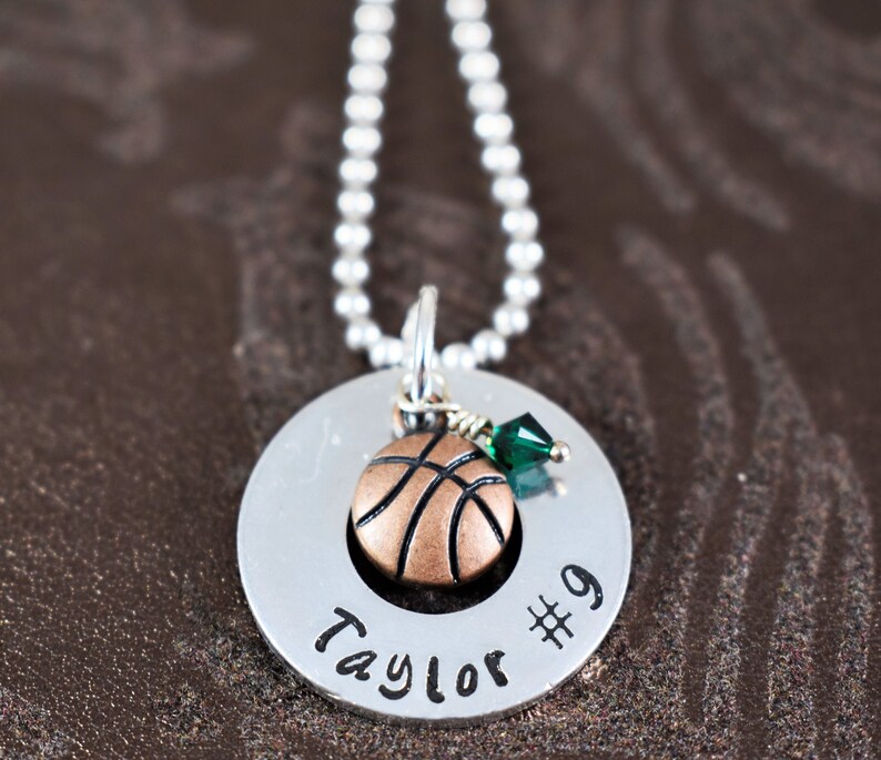 Personalized Basketball Necklace Basketball Keychain Etsy