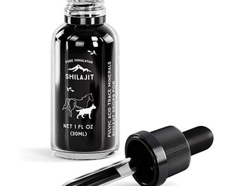 Pure Himalayan Shilajit - Pet Supplement for Dogs, Cats and Horses, Liquid Drops - Trace Minerals & Fulvic Acid