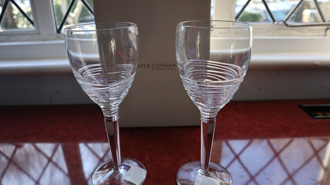 2 Jasper Conran Strata Wine Glasses by Stuart Etsy