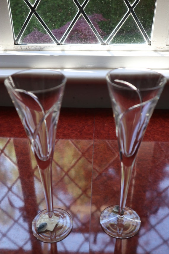 2 Waterford Crystal Siren Champagne Flutes Etsy