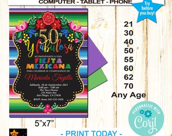 Fiesta Invitation In Spanish Etsy
