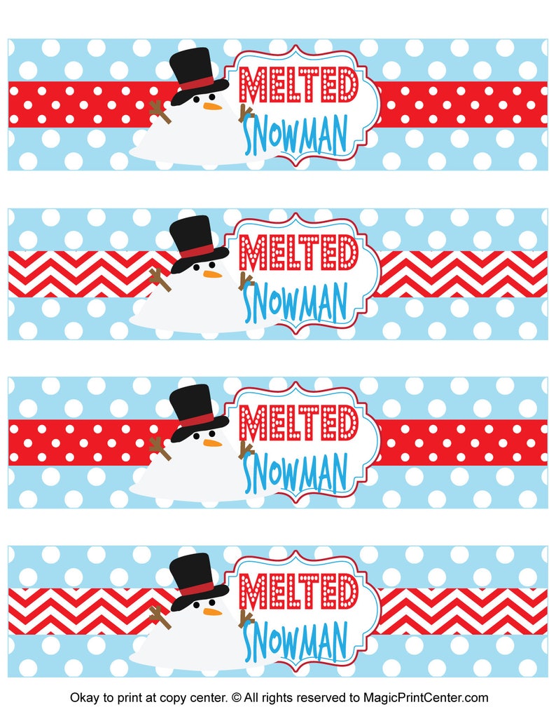 printable-melted-snowman-water-bottle-label-christmas-water-etsy