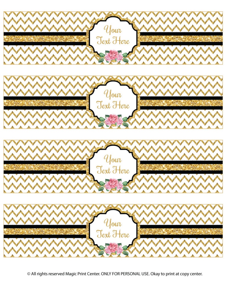 Printable,Birthday Bridal Celebration DIY, Water Bottle Labels Customized Instant Download