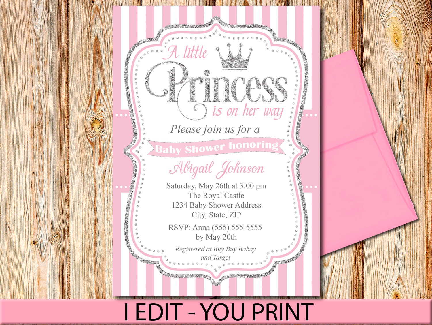 princess baby shower invitations printable
