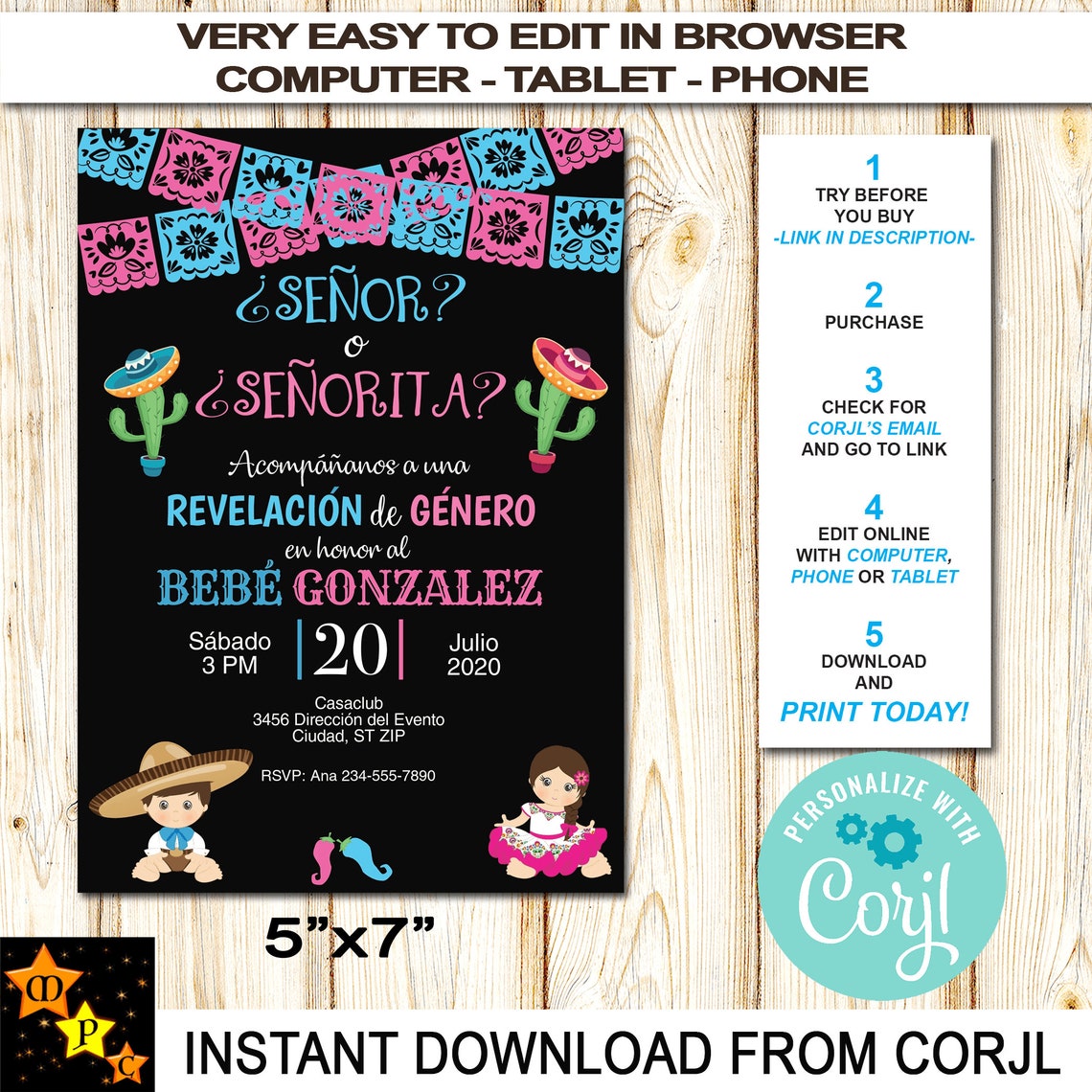 Mexican Theme Spanish Diaper Raffle Tickets and Sign Gender Etsy