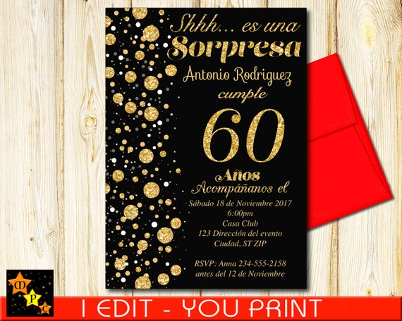 Spanish Template 50th Wedding Anniversary Invitations In