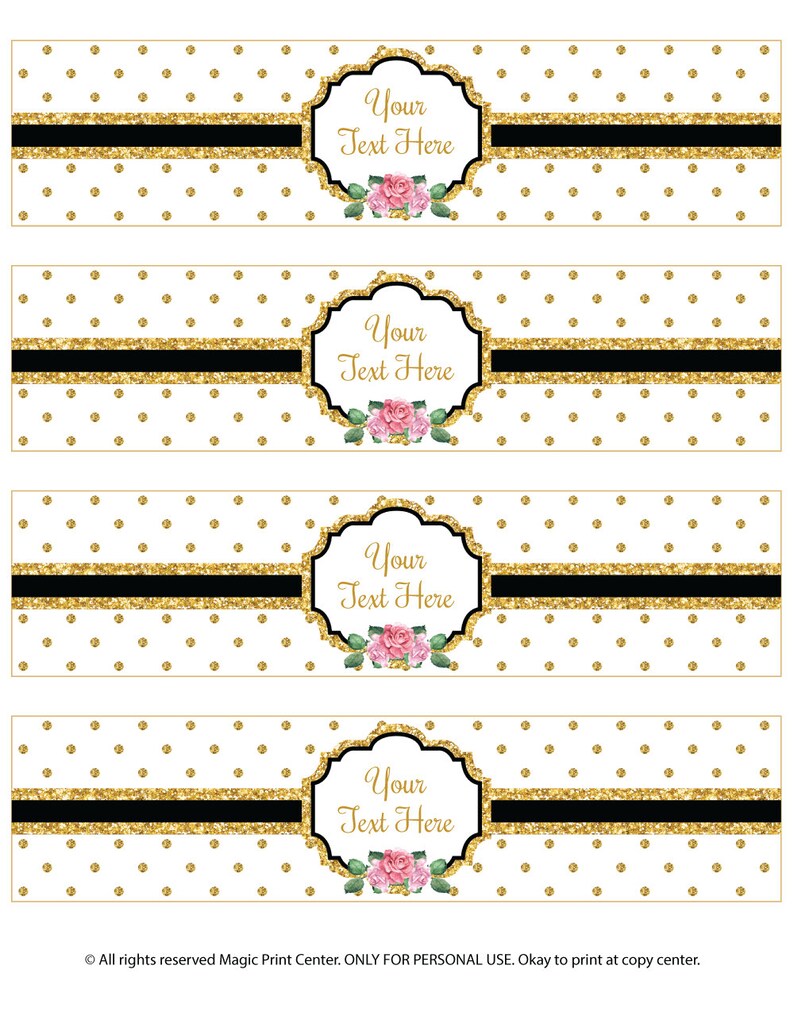 Printable,Birthday Bridal Celebration DIY, Water Bottle Labels Customized Instant Download