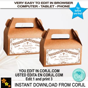 Doop geschenkdoos etiketten Mexicaans thema, Barro, Cielito Lindo, afdrukbaar, geveldoos, 6 x 3,5 inch, bewerken en downloaden in Corjl